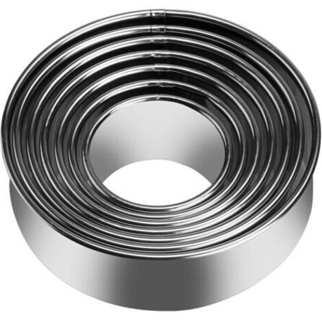 BUNTHAUS Ensemble d'outils d'emballage de coupeur d'emballage de boulette d'acier inoxydable de 5 pièces (fabricant de biscuits à bord plat rond, coupeur de boulette chinois, presse à gâteau