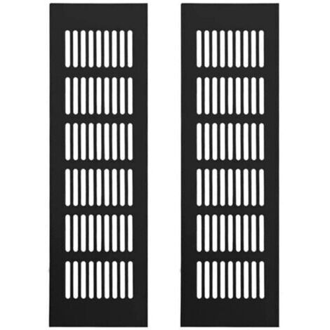 BUNTHAUS Ensoleille – Grille aération VMC 2 pièces – Aluminium noir 250 x 80mm – Antirouille et anti-corrosion – Pour armoires et meubles