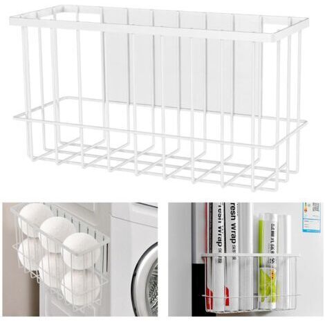 BUNTHAUS Étagère à épices - Panier magnétique - Espace de Rangement pour buanderie, Cuisine et réfrigérateur - Adhère aux Surfaces magnétiques - Magnétisme Puissant (Blanc)