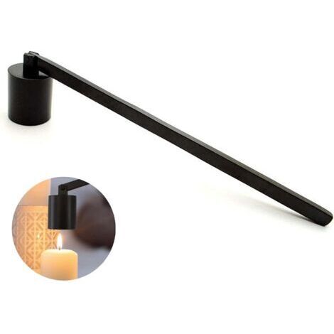 BUNTHAUS Éteignoir à Bougie, Éteignoir à Bougie en Acier Inoxydable avec Manche Long, Accessoire d’Éteignoir à Mèche avec Manche Long, Éteignoir à Bougie pour la plupart des Bougies, Noir