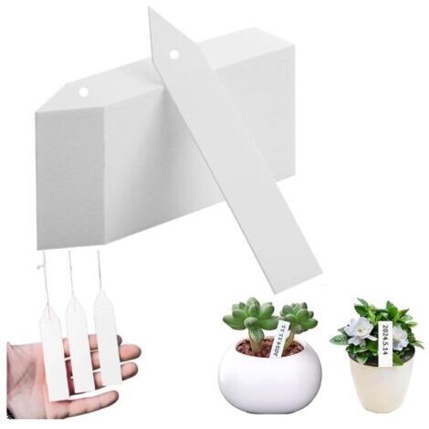 BUNTHAUS Étiquettes de plantes en plastique épais de 100 pouces, 4.7 pièces, étiquettes de graines blanches, marqueurs d'herbes de jardin, étanches