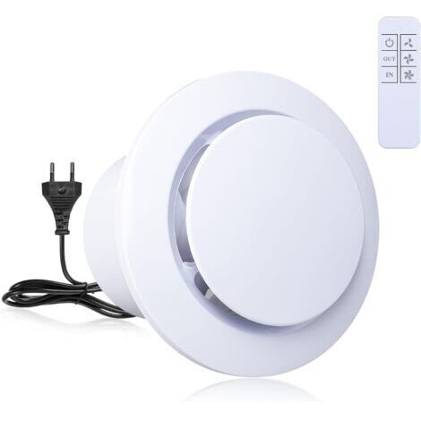 BUNTHAUS Extracteur D'air 95mm Silencieux Ventilation, Ventilateur Amélioré Trois Vitesses De Vent Avec Télécommande Sans Fil pour Salle De Bain, Cuisine,Tentes