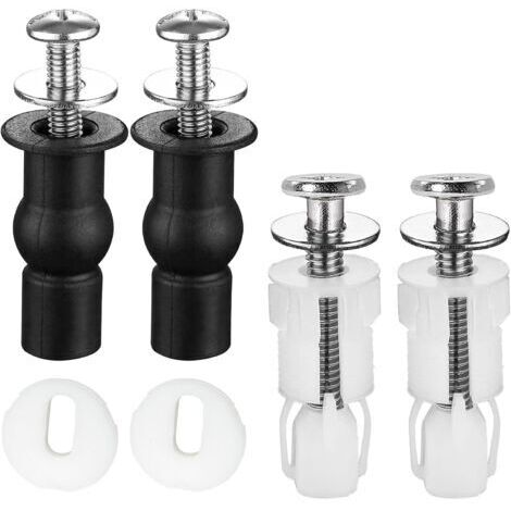 BUNTHAUS Fixation Abattant WC Vis, 4 Pièces Vis D'expansion pour Siège de Toilette, Convient aux Trous Borgnes Dans les Toilette, Rechange pour Abattant WC Fixations Charnières