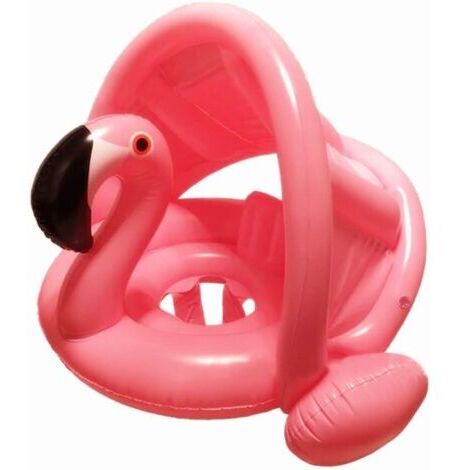 BUNTHAUS Flamant Flotteur de Piscine pour bébé avec auvent,Bouée Siège Gonflable Piscine Gonflable Enfant Bébés 6  48 Mois Baignoire Piscine PVC Matériel(Rose), l'été