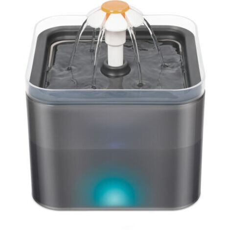 BUNTHAUS Fontaine à eau pour chat : Fontaine à eau ultra silencieuse pour chat - Distributeur d'eau pour chien avec lumière LED - Filtration multiple - Modes de débit