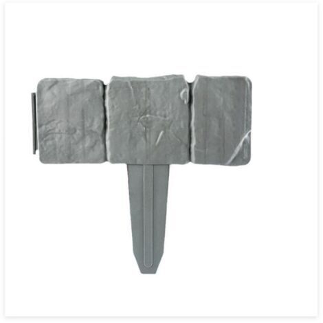 BUNTHAUS Forever Speed Bordures de Jardin 2.5m Bordure de Gazon Clôture Effet Pierre Bord la Pelouse 10 Pcs Gris Bordure de jardin Décorative