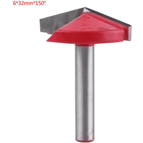 BUNTHAUS Fraise à rainurer en V en acier tungstène pour défonceuse CNC, outil de coupe à rainure en V, arbre de 6 mm (632 mm150°)