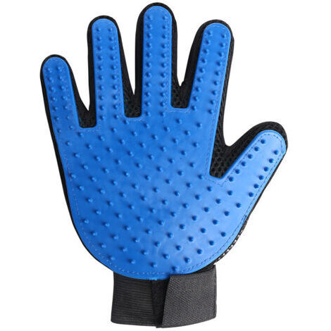 BUNTHAUS Gant de toilettage pour chat brosse de massage bleu en silicone résistant