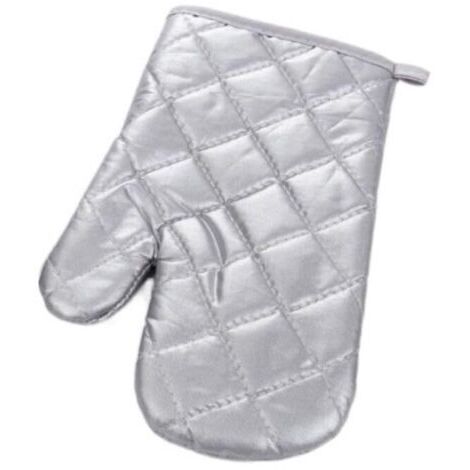 BUNTHAUS Gants de four matelassés argentés, gants de four à micro-ondes, gants de four antidérapants, gants d'isolation thermique, gants de four en coton pour accessoires de cuisine