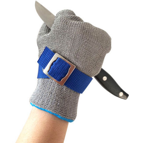 BUNTHAUS Gants Résistants Aux Coupures En Acier Inoxydable，Gant De Travail De Sécurité，(XL)