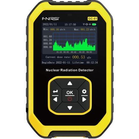 BUNTHAUS Geiger Détecteur de rayonnement de compteur de qualité supérieure, dosimètre de rayonnement nucléaire portable rechargeable pour protection et équipement de survie, compteur de rayons X bêta 