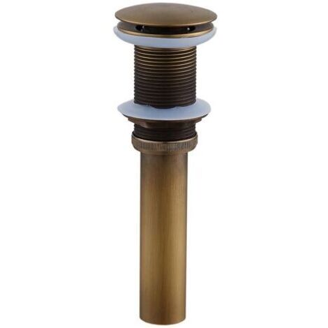 BUNTHAUS gouttoir en bronze antique lavabo simple sans trou de trop-plein, gouttoir pop-up de salle de bains