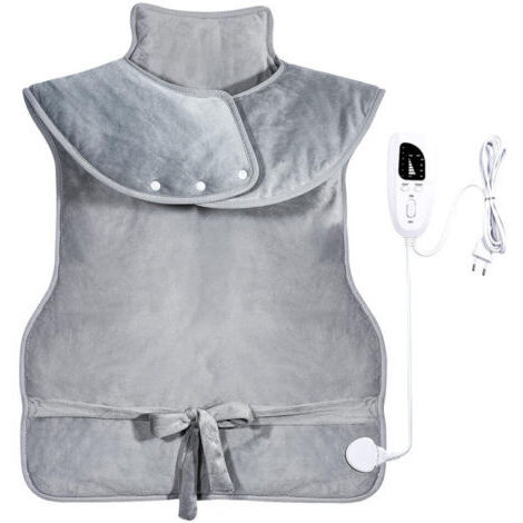 BUNTHAUS Gris,Coussin Chauffant pour dos, Electrique Epaule Taille et Nuque, Couverture Chauffante, pour Femmes Hommes, 6 Modes de Chauffage, 4 RéGlages de Minuterie, Lavable en Machine, Chauffage Rap