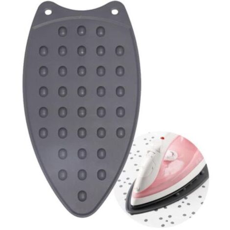 BUNTHAUS (Gris)Silicone Repose Fer,Le Repassage du Tapis résistant à la Chaleur,Support pour Fer à Repasser en Silicone,pour Planche à Repasser, Tapis de Repassage antidérapant