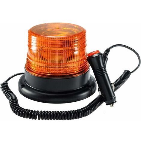 BUNTHAUS Gyrophare Orange LED, phare d’avertissement clignotant magnétique pour véhicule avec prise allume-cigare 12V-80V