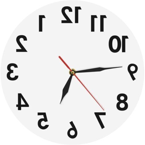 BUNTHAUS Horloge murale inversée à piles Art créatif décoration murale montre de temps numérique décor à la maison