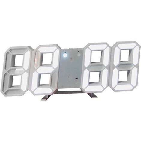 BUNTHAUS Horloge Murale Numérique à LED 3D, Horloge Digitale Réveils LED Horloge Lumineuse Dimmable Horloge de Bureau Réveil Horloge de Decoration pour Cuisine Bureau Salon Chambre