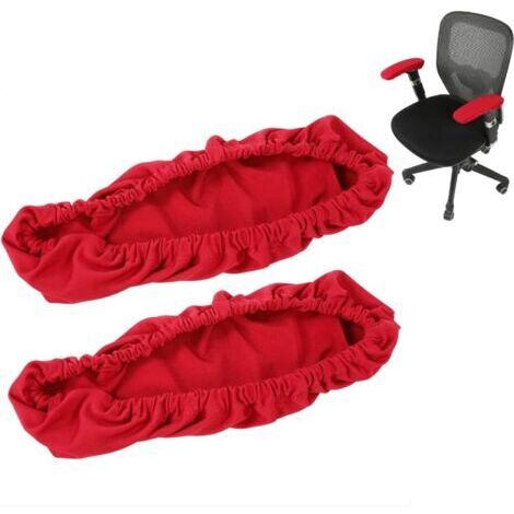 BUNTHAUS Housse Chaise Bureau,Housse Amovible Accoudoirs De Chaise Bureaus, Coussinets d'accoudoir ergonomiques pour Chaise de Bureau Protecteur Élastique pour Confort de Coude Housses(Vin Rouge)