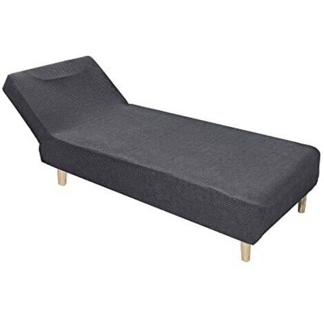 BUNTHAUS Housse De Chaise Longue Extensible sans Accoudoirs, étanche Housse Méridienne Douce Moderne pour Salon Chambre à Coucher Intérieure Fauteuil Inclinable Protecteur (1PC,Gris foncé)