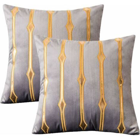 BUNTHAUS Housse de coussin décorative en velours avec fermeture éclair dissimulée, 45 x 45 cm (Tangjin)