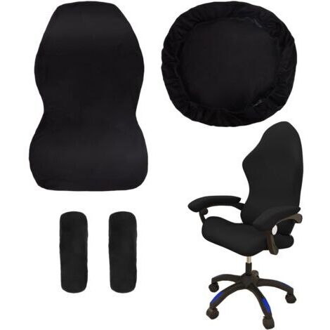 BUNTHAUS Housses de Chaise de Gaming Lot de 4,nsemble Housse Fauteuil Gamer avec Housses d'accoudoirs/couvertures de Dossier de Chaise/Housse de siège de Chaise,Convient aux chaises de Jeu (Noir)