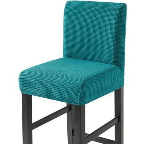 BUNTHAUS Housses de Chaise de Tabouret Couvre Chaise de Bar Extensibles Housses Chaise à Dossier Bas Lot de 4 Lac Bleu