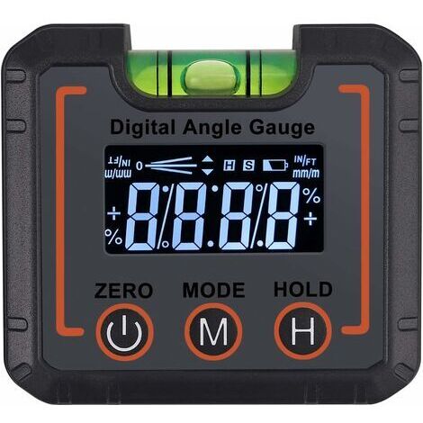 BUNTHAUS Inclinomètre Numérique LCD Professionnel, avec Bulles Horizontales Haute précision, Magnétique avec Une Rainure en V, avec 2 Piles, (°degrés /% / mm/m/IN/FT)