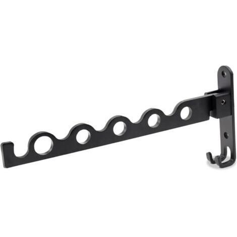 BUNTHAUS Ineasicer Séchoir Mural Pliable en Aluminium Noir, Séchoir à Linge pour Salle de Bain - 31,2 x 14,3 x 3,1 cm
