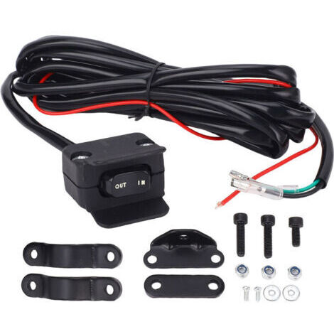BUNTHAUS Interrupteur à bascule pour treuil UTV 12 V, kit de support de câble de commande de guidon résistant aux intempéries pour KFI ST17 S2000 A2500 A3000
