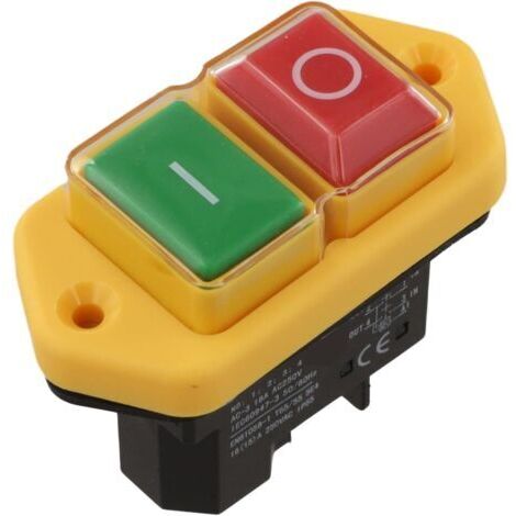 BUNTHAUS Interrupteur à bouton poussoir YH02 A 250V 16A Interrupteur électromagnétique 4 broches pour outil électrique