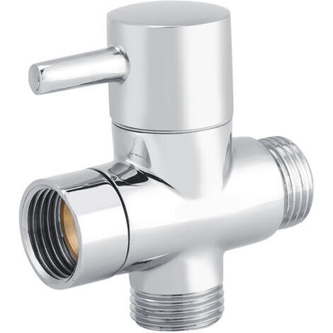 BUNTHAUS Inverseur de vanne d'arrêt 3 voies G1/2''Laiton massif chroméInstallation facile sur bras de doucheContrôle efficace de l'eau