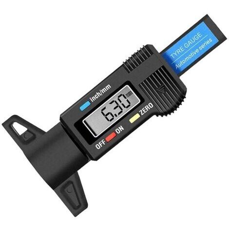 BUNTHAUS Jauge de Profondeur Numérique de Pneu Jauge Caliper LCD 0-25mm de Profondeur Numérique des Pneus Gauge pour Auto Moto Vans Camions
