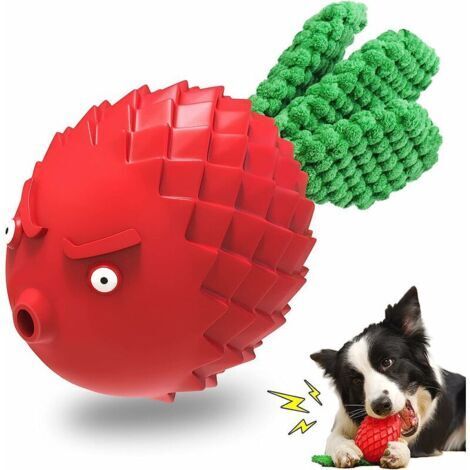 BUNTHAUS Jouet à Mâcher pour Chiens Intelligence Indestructible et Durable en Caoutchouc Naturel pour Chiots Grands et Moyens Petits Chiens, Bâton de Nettoyage des Dents pour Soins Dentaires, Rouge