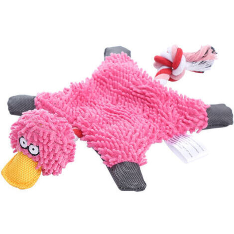 BUNTHAUS Jouet couineur pour chiens de petite à moyenne taille, livré avec couineurs, papier crépon, ficelle pour rendre les jouets en peluche plus interactifs et amusants(rose rouge)
