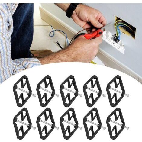 BUNTHAUS Kit de 10 tiges de support pour douilles encastrées, tige de support pour douilles encastrées type 86, accessoires électriques, support pour boîtier de prise murale, outils de réparation