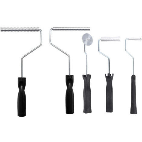 BUNTHAUS Kit de 5 rouleaux de stratification en fibre de verre avec tête en aluminium et palette à bulles pour la réparation de moules, de résines composites, de baignoires et de bateaux