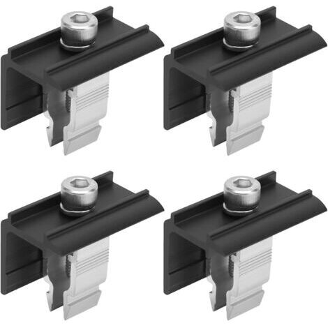 BUNTHAUS Kit de Fixation pour Panneau Solaire 4 pièces en Alliage d'Aluminium - Design Rapide et Sans Vis - Support Solide pour Toit, Camping, Voiture, Bateau - Résistant à la Corrosion et Installatio