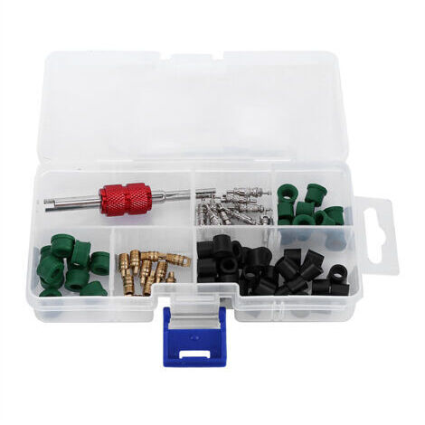 BUNTHAUS Kit de réparation de climatisation (71 pièces) : 10 obus de valve, 50 joints de tuyau, 10 valves.