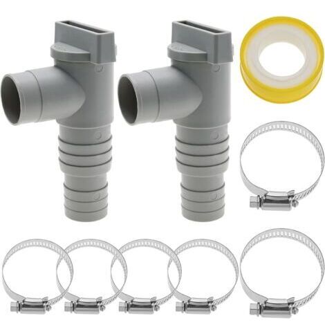 BUNTHAUS Kit de vanne d'arrêt monobloc pour piscine hors sol, avec raccord de tuyau de 32 mm, adaptateur de tuyau de piscine, vanne d'arrêt, vanne d'arrêt de 32 mm et accessoires d'entretien de piscin