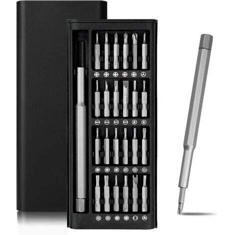 BUNTHAUS Kit Tournevis de Précision,Mini 24 en 1 Set Outils Portables,avec T2/T3/T4/T5/T6/T8/T10/T15, Cruciforme PH000/PH00/PH0/PH1/PH2,Triwing Y1,etc,pour la Réparation de Phone,Laptop,Caméra,Montres