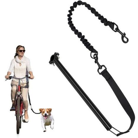 BUNTHAUS Laisse de Vélo pour Chien, Attache de Vélo pour Chien Mains Libres, Laisse de Marche pour Chien de Vélo Laisse d'exercice pour Chien Mains Libres pour l'exercice D'entraînement de(Noir)