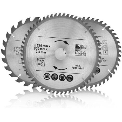 BUNTHAUS Lame de scie circulaire 210 mm 24, 48 dents, 60 dents TCT ouverture 30 mm