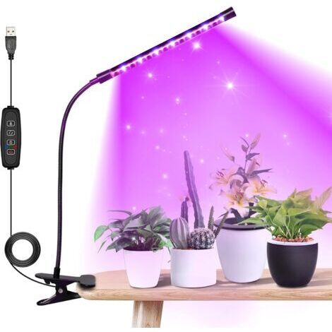 BUNTHAUS Lampe de croissance LED avec spectre complet pour plantes d'intérieur, col de cygne réglable, 2/3 modes d'éclairage et 5/10 niveaux à intensité variable, 3 modes de synchronisation automatiqu