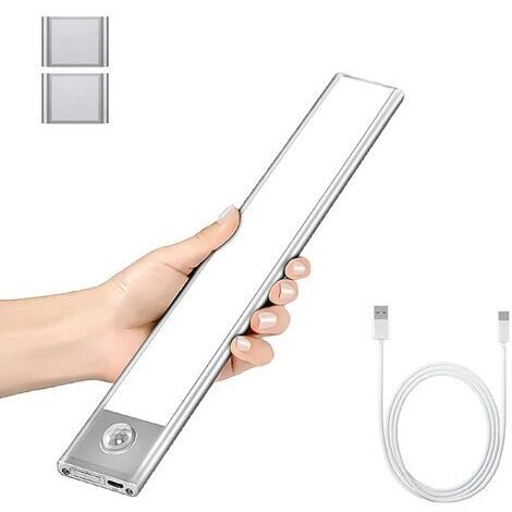 BUNTHAUS Lampe de Placard LED, Portables Lampe Automatique d'Armoire, Lampe Détection de Mouvement, Magnétiques Réglette LED de Chargement USB Sans Fil, adaptées Armoires, Cuisines, Escaliers, Couloir