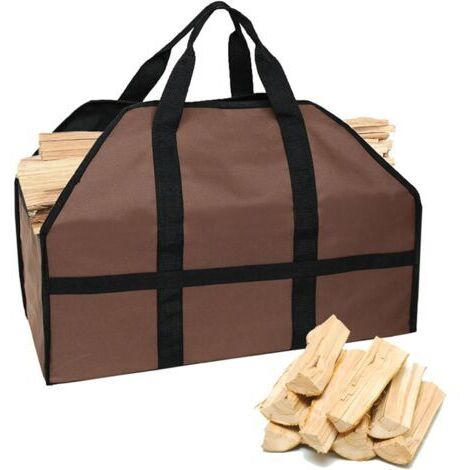 BUNTHAUS Large Firewood Basket for Firewood - 600D Oxford Waterproof Foldable Firewood Storage Bag with Handle, Multifunction Firewood Storage Bag, Carry Bag