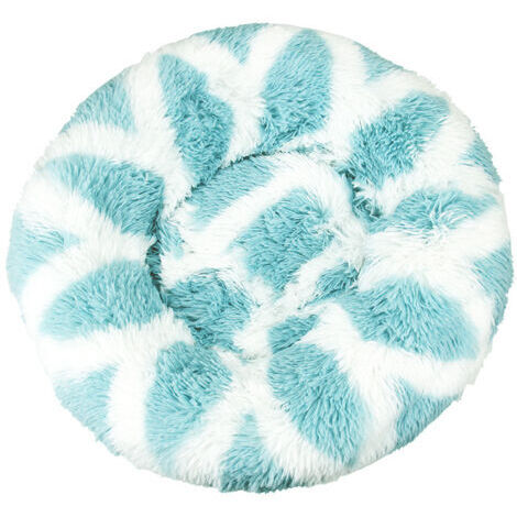 BUNTHAUS Lit pour chat, coussin moelleux, doux lavable pour chiens chats (blanc bleu, 80 cm), Ensoleillé