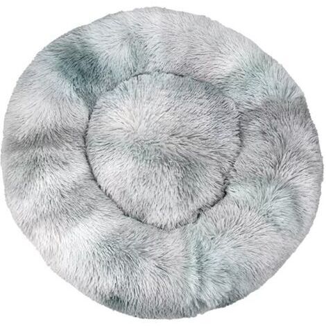BUNTHAUS Lit pour chat, coussin moelleux, doux lavable pour chiens chats (tie-dye gris clair, 70 cm), Ensoleillé
