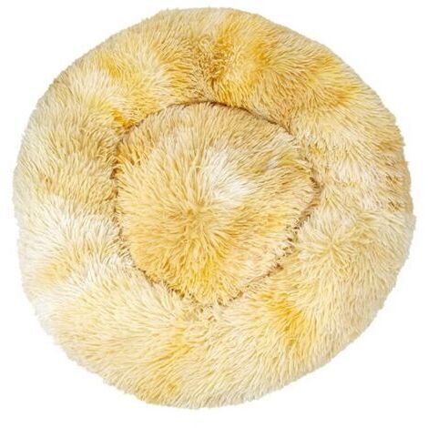 BUNTHAUS Lit pour chat, coussin moelleux, doux lavable pour chiens chats (tie-dye jaune, 40 cm), Ensoleillé