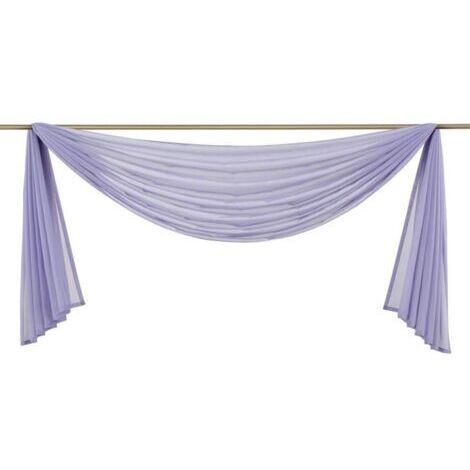 BUNTHAUS Lot de 1 cantonnière en voile transparent - Pour chambre à coucher, salon, mariage - Violet - 140 x 400 cm-Ensoleillé