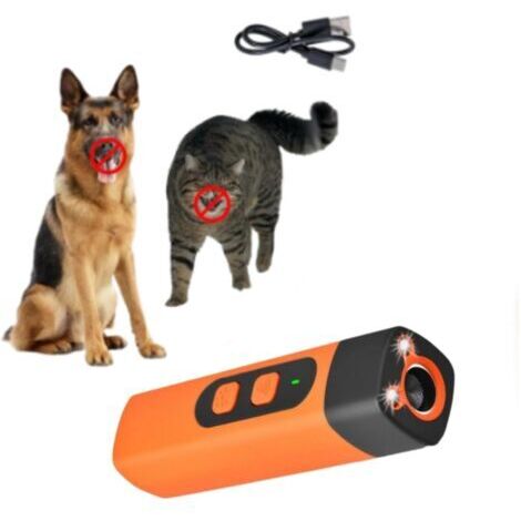 BUNTHAUS Lot de 1 (Orange) Anti Aboiement Chien Ultrason Rechargeable,Appareil de contrôle Anti aboiement à ultrasons,Dispositif Anti Aboiement avec 3 fréquences réglables, Lampe de Poche LED